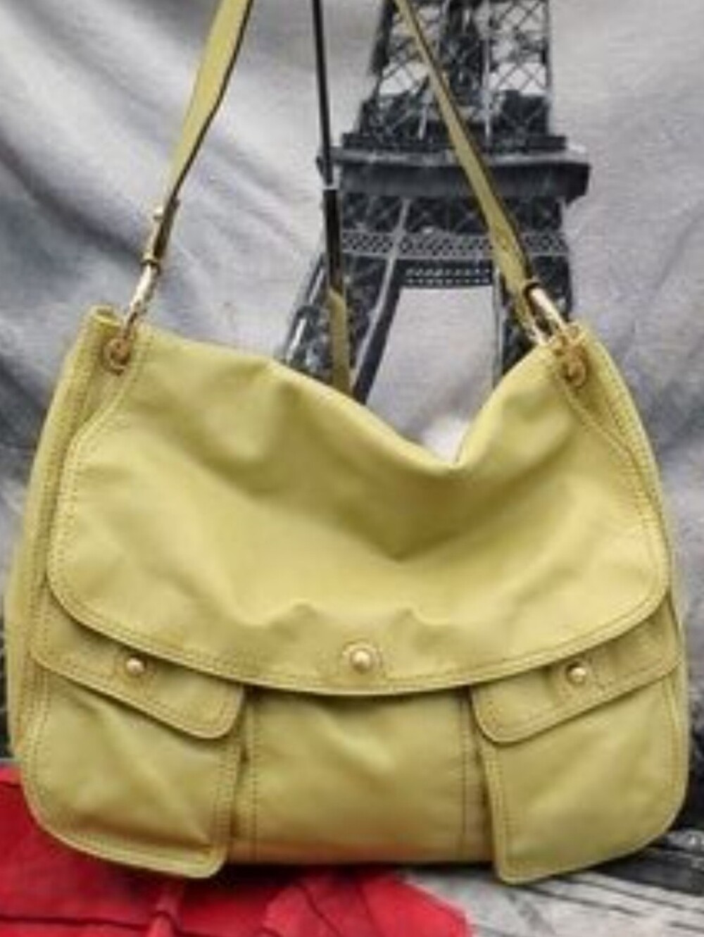 ANTONIO MELANI Lemon Yellow Leather Shoulder Bag